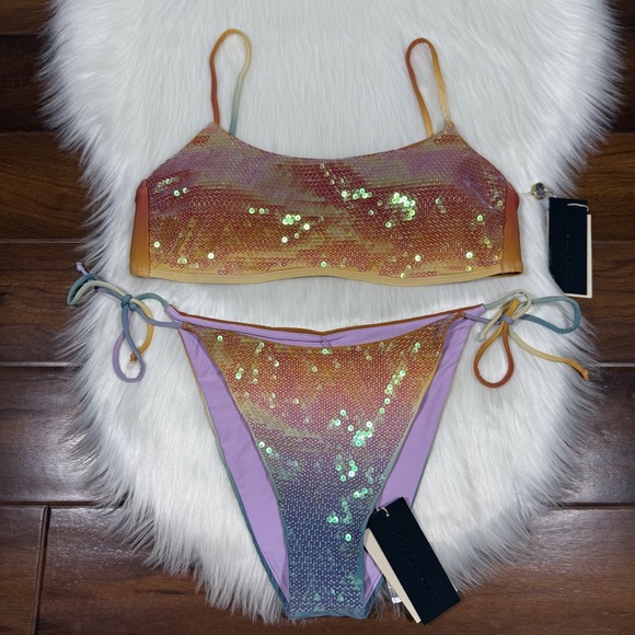 Gianni Bini Other - Gianni Bini x Dannijo Size Large Sequin Frankie Top Jayla Bikini Bottom Swimsuit